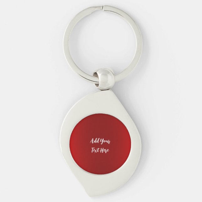 Professional handwriting add text modern red key ring (Front)
