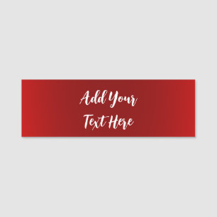 Professional handwriting add text modern red name tag