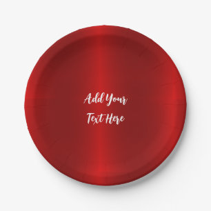 Professional handwriting add text modern red paper plate