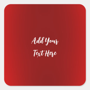 Professional handwriting add text modern red square sticker