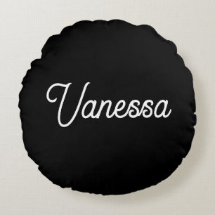 Professional handwriting name custom black round cushion
