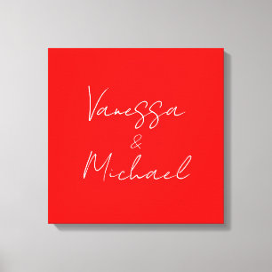 Professional handwriting name custom wedding canvas print