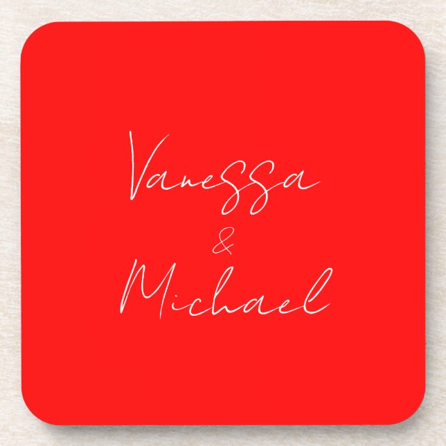 Professional handwriting name custom wedding coaster (Front)