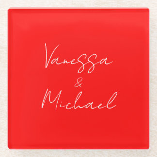 Professional handwriting name custom wedding glass coaster