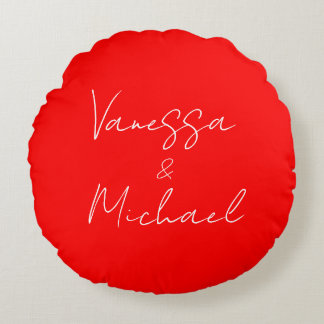 Professional handwriting name custom wedding round cushion