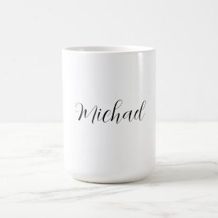 Professional handwriting name minimalist modern coffee mug