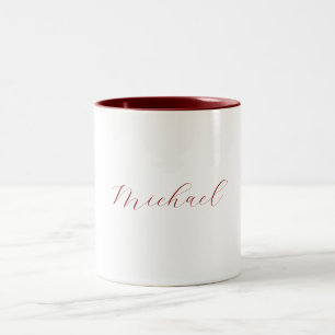 Professional handwriting name minimalist modern Two-Tone coffee mug