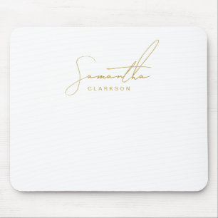Professional Handwritten Gold Script Typography Mouse Mat