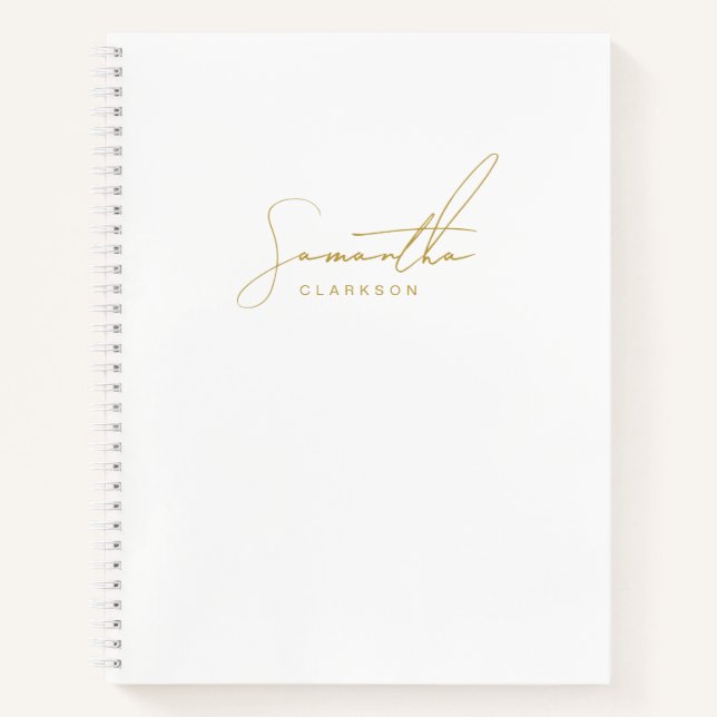 Professional Handwritten Gold Script Typography Notebook (Front)