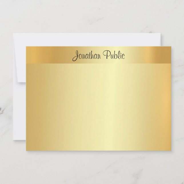 Professional Handwritten Script Name Elegant Gold Card (Front)