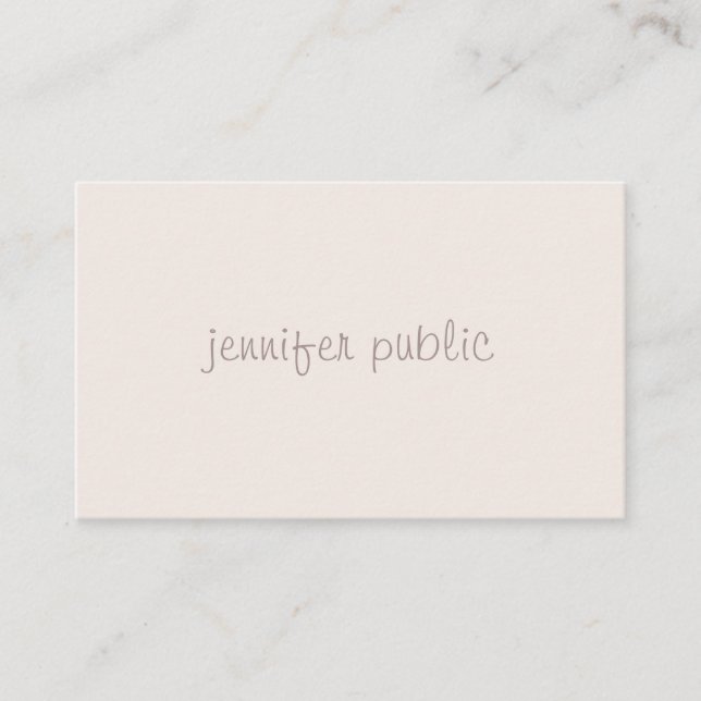 Professional Handwritten Simple Template Modern Business Card (Front)