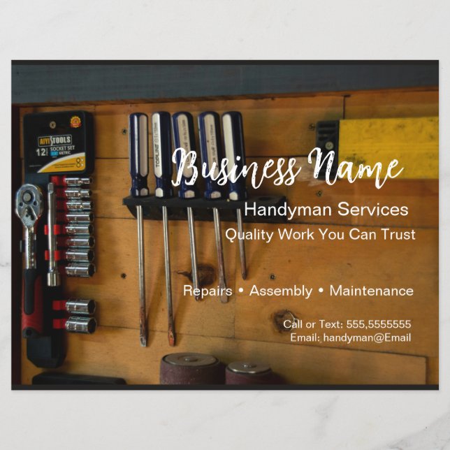 Professional Handyman Business Card Template (Front)