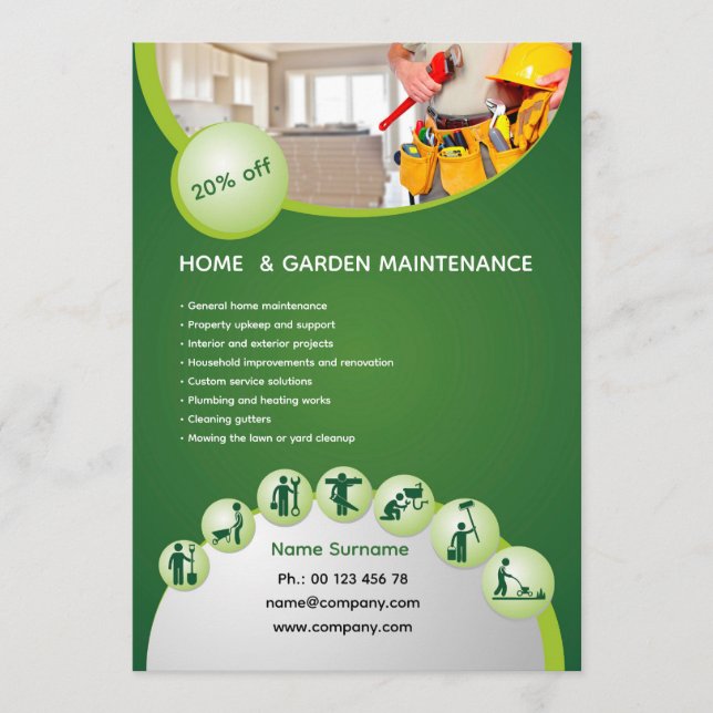 Professional handyman flyer template  (Front)