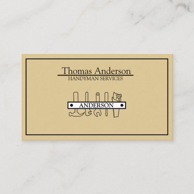 Professional Handyman Home Repair Business Custom  Business Card (Front)