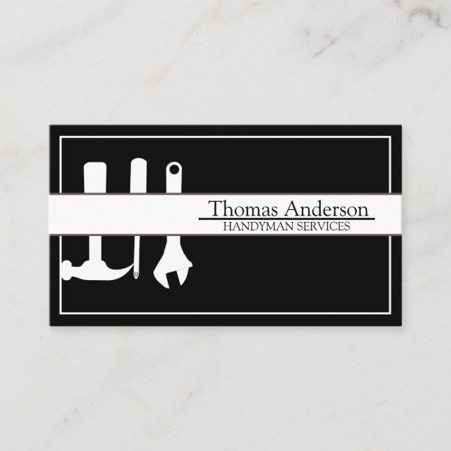 Professional Handyman Home Repair Business Custom  Business Card (Front)