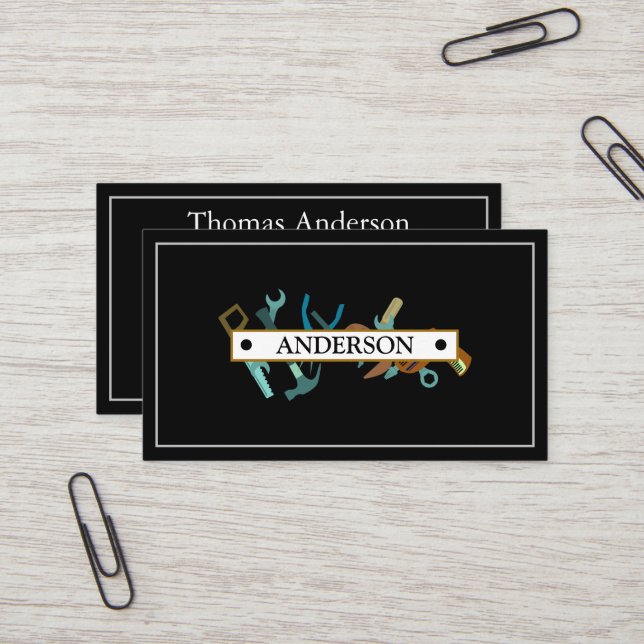 Professional Handyman Home Repair Business Custom  Business Card (Front/Back In Situ)