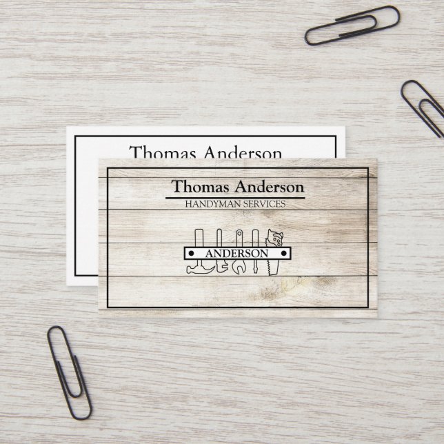 Professional Handyman Home Repair Business Custom  Business Card (Front/Back In Situ)