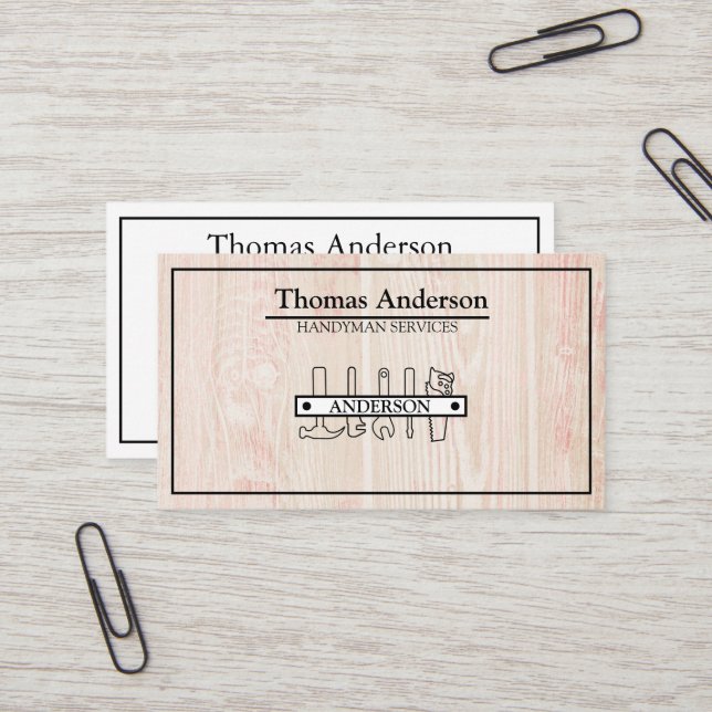 Professional Handyman Home Repair Business Custom  Business Card (Front/Back In Situ)