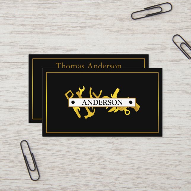 Professional Handyman Home Repair Business Custom  Business Card (Front/Back In Situ)