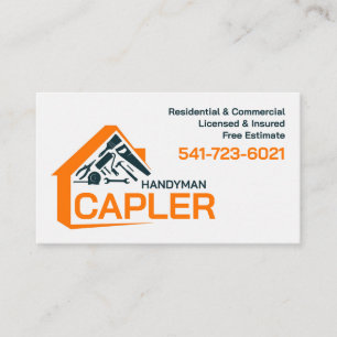 Professional Handyman Home Repair Maintenance Business Card