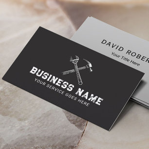 Professional Handyman Repair Service Plain Black Business Card