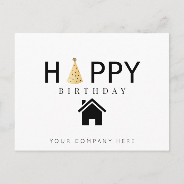 Professional Happy Birthday Realty Postcard (Front)