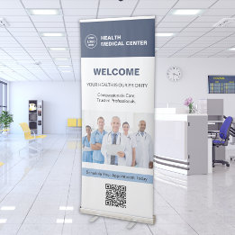 Professional Healthcare Clinic Doctor Welcome Retractable Banner