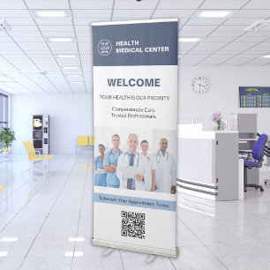 Professional Healthcare Clinic Doctor Welcome Retractable Banner