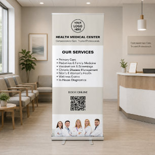 Professional Healthcare Clinic Services QR Retractable Banner