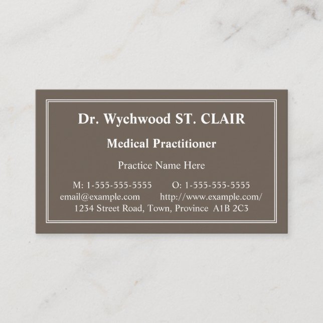 Professional Healthcare Professional Business Card (Front)