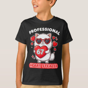Professional Heart Stealer 67 Meme 6 7 Ragdoll Cat T-Shirt