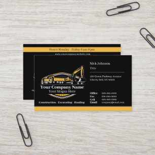 Professional Heavy Equipment Construction Company  Business Card