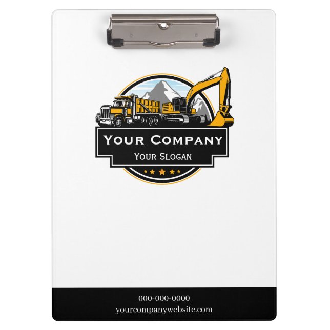 Professional Heavy Equipment Construction Company  Clipboard (Front)