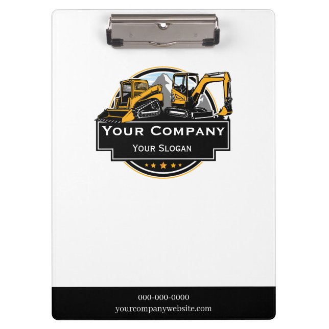 Professional Heavy Equipment Construction Company  Clipboard (Front)