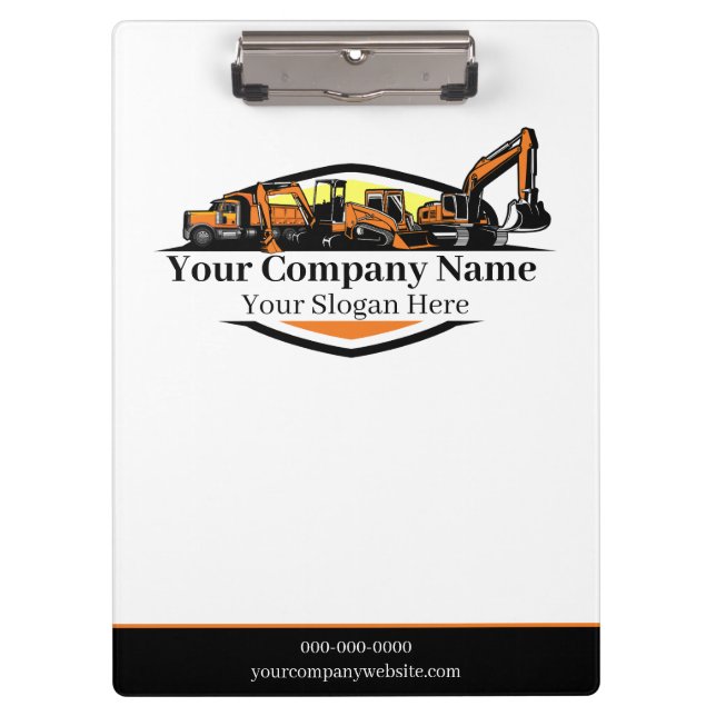 Professional Heavy Equipment Construction Company  Clipboard (Front)