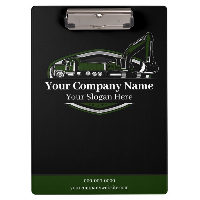 Professional Heavy Equipment Construction Company  Clipboard (Front)