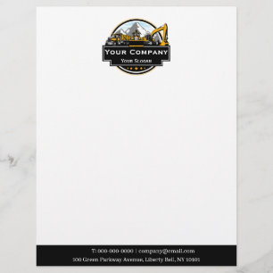 Professional Heavy Equipment Construction Company Custom Letterhead