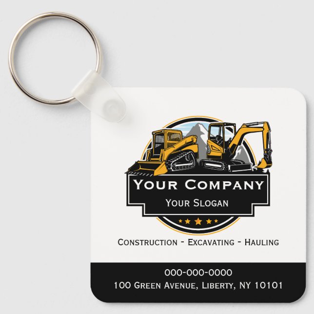 Professional Heavy Equipment Construction Company  Key Ring (Front)