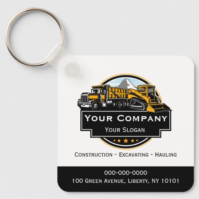 Professional Heavy Equipment Construction Company  Key Ring (Front)