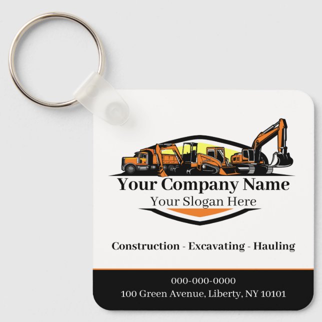Professional Heavy Equipment Construction Company  Key Ring (Front)