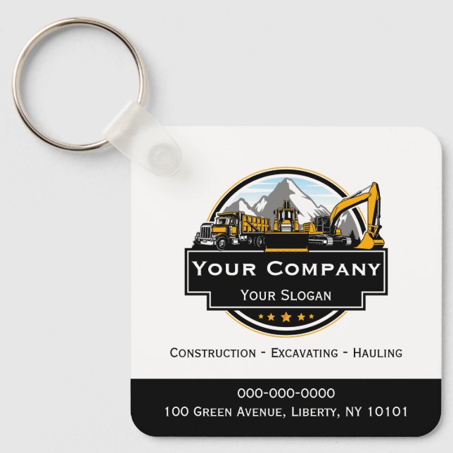 Professional Heavy Equipment Construction Company  Key Ring (Front)