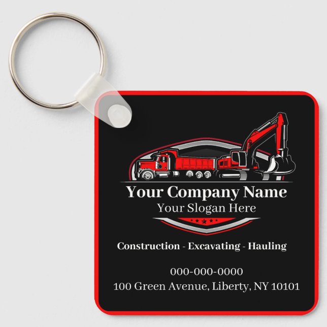Professional Heavy Equipment Construction Company  Key Ring (Front)