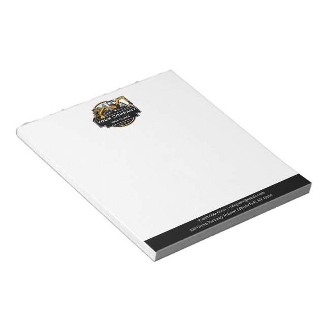 Professional Heavy Equipment Construction Company  Notepad (Angled)