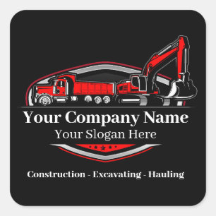 Professional Heavy Equipment Construction Company  Square Sticker