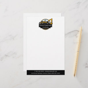 Professional Heavy Equipment Construction Company  Stationery