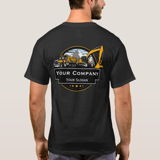 Professional Heavy Equipment Construction Company  T-Shirt (Back)