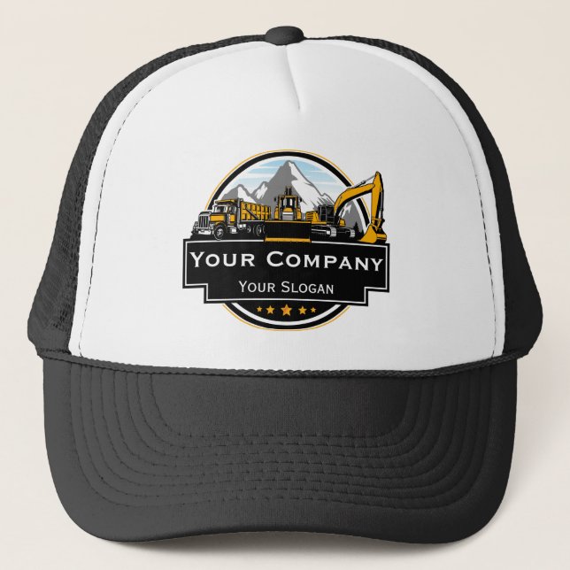 Professional Heavy Equipment Construction Company  Trucker Hat (Front)