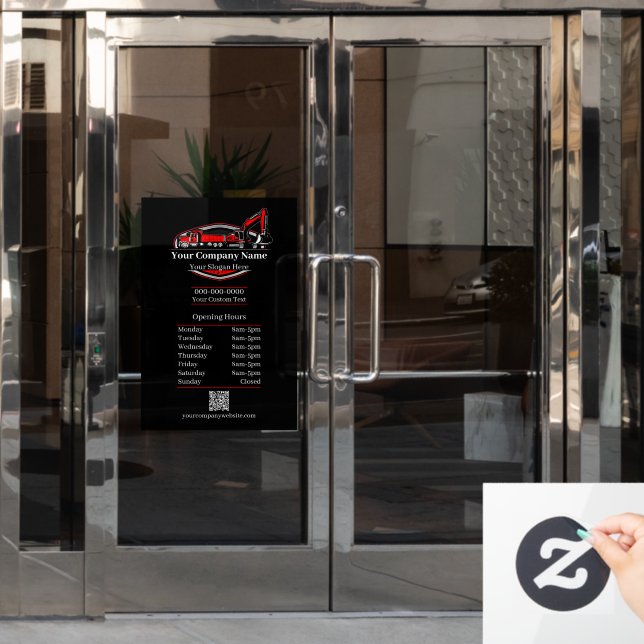 Professional Heavy Equipment Construction Company  Window Cling (Office Door)