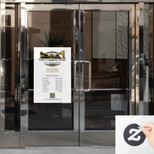 Professional Heavy Equipment Construction Company Window Cling