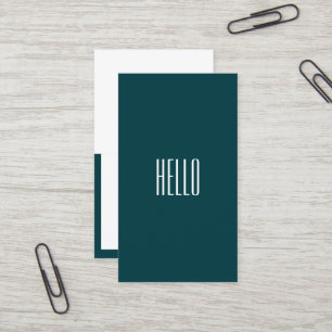 Professional hello script business card